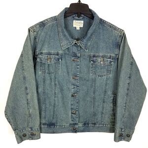 Cabela's Legendary Quality Women Denim Button Heavy Trucker‎ Jacket Sz 2XL Blue